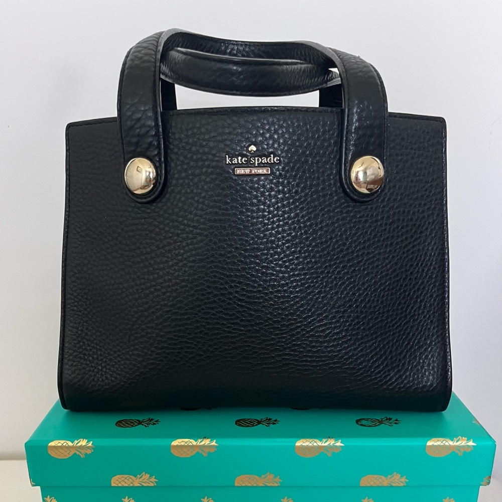 Kate Spade Stewart Street Little Joy Tote, Black natural plump pebble leather